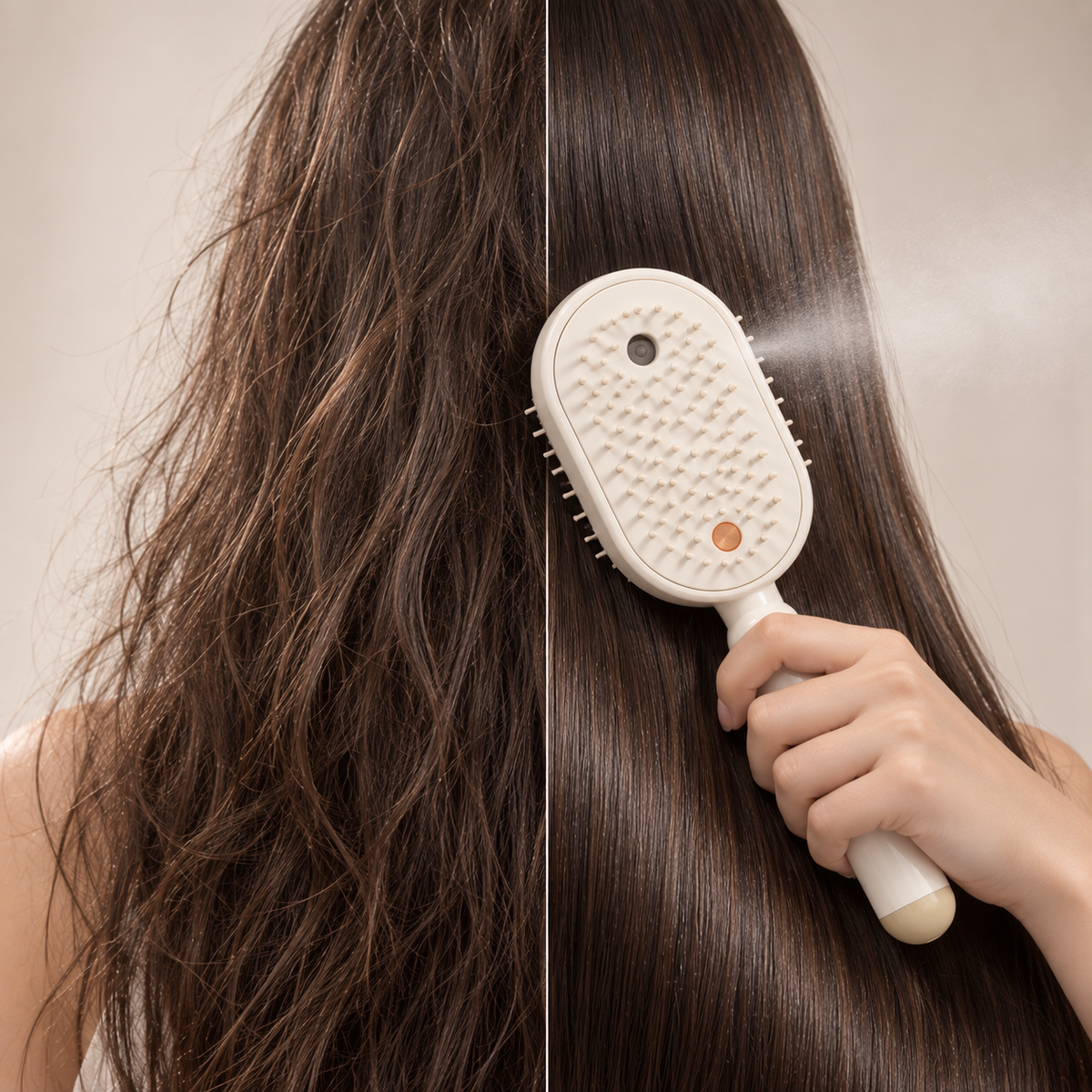 Glowmane hydrating mist comb photographed from above