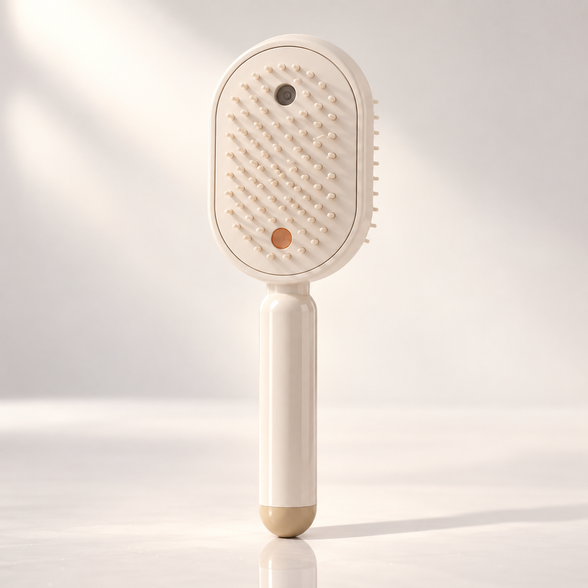 Glowmane electric spa massage comb on a neutral beige backdrop